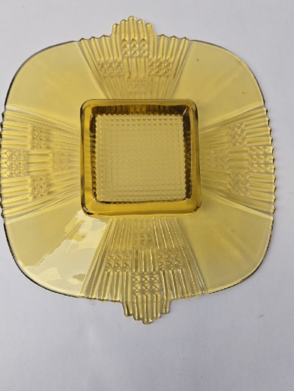 Vintage Imperial Glass Golden Amber Art Deco Glass Plate - Picture 6 of 6